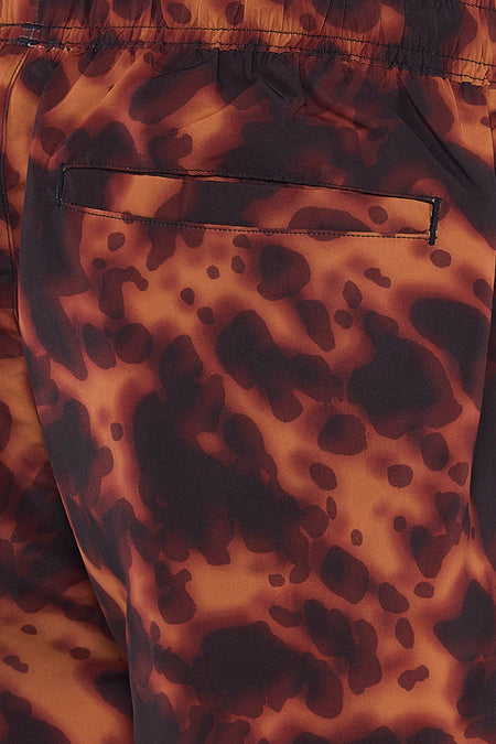 Multicolor zwemshort van HUGO met schildpadpatroon, elastische tailleband en een achterzak.