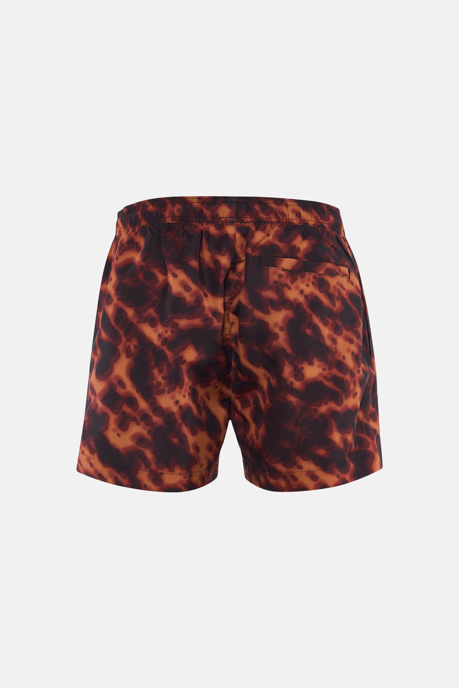 Multicolor zwemshort van HUGO met schildpadprint, de achterkant met elastische tailleband en achterzak.