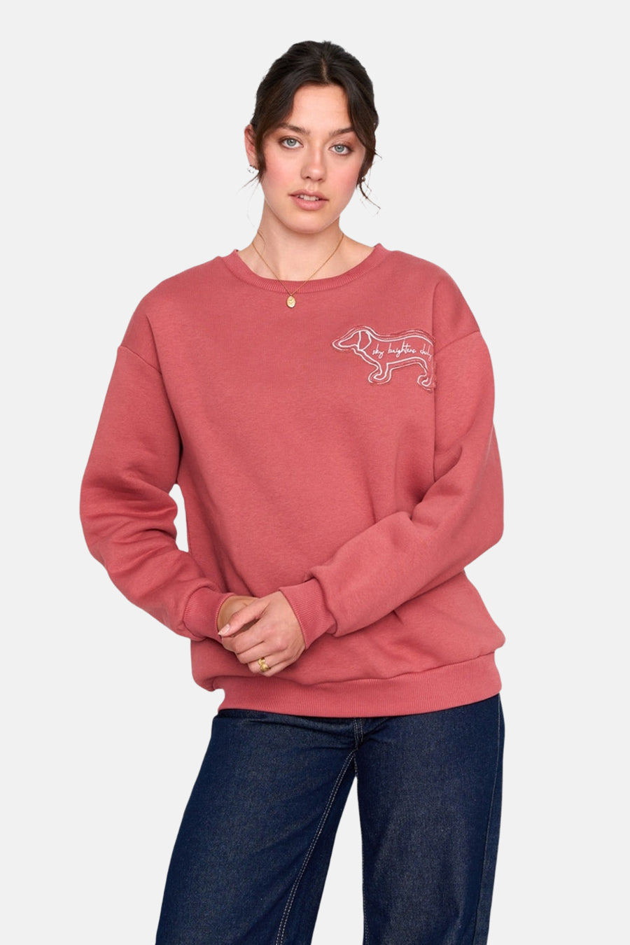 Sweater met ronde hals rood - 24 colours GmbH - 24 colours GmbH