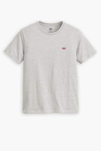 Grijs T-shirt met korte mouwen van Levi's®, effen ontwerp met een klein logo op de borst.