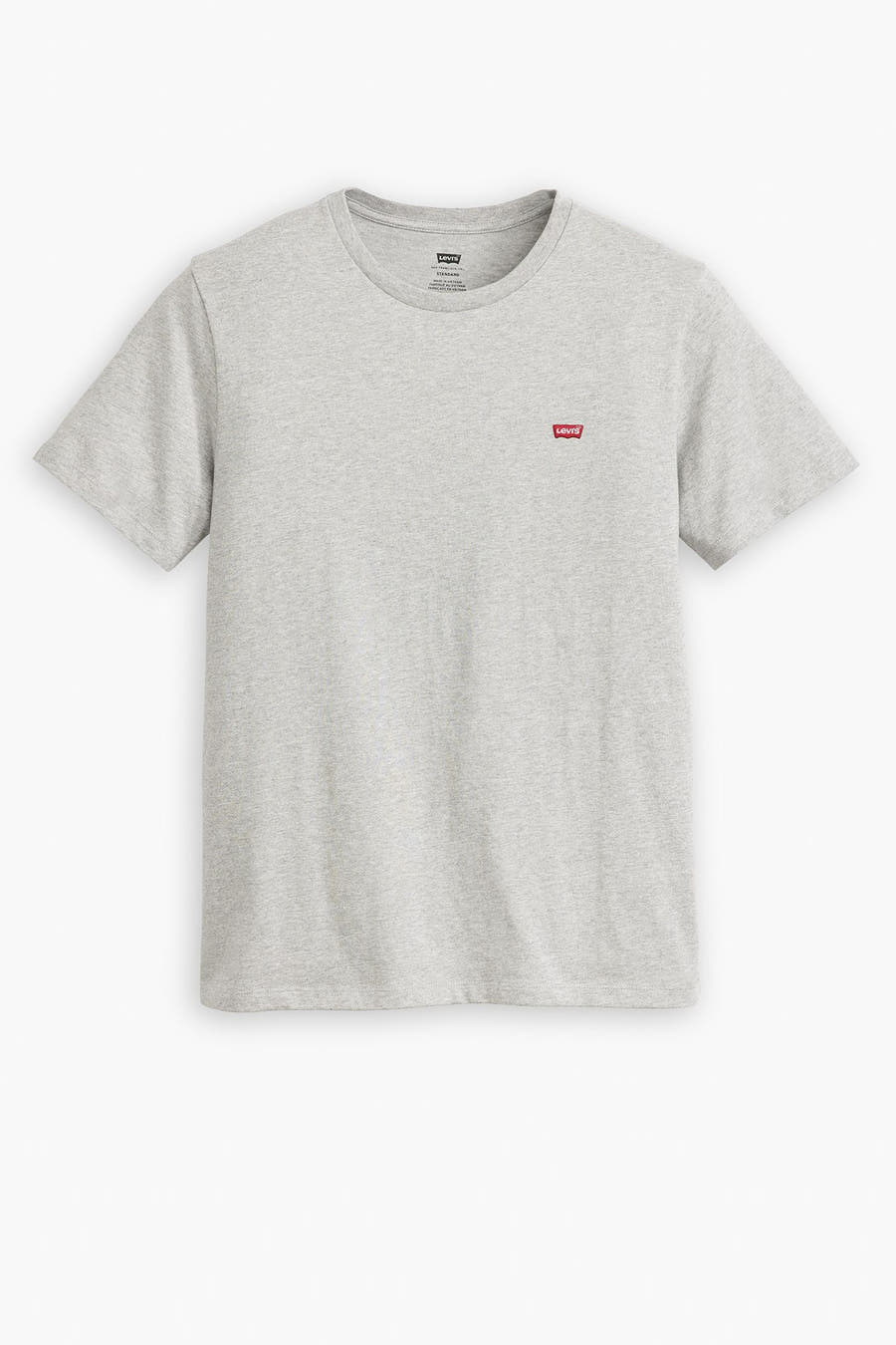 T-shirt gris à manches courtes de Levi's®, design simple avec un petit logo sur la poitrine.
