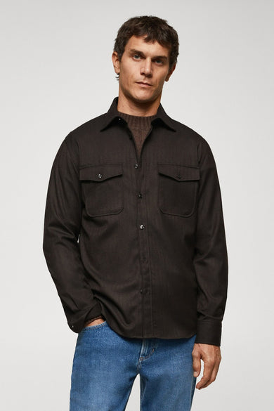Hemd met lange mouwen - bruin