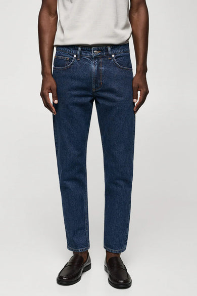 Tapered jeans - dark blue denim