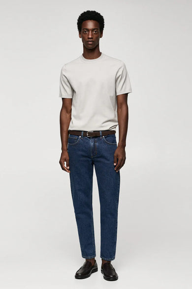 Tapered jeans - dark blue denim