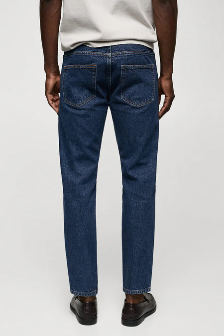 Jeans tapered Dark blue denim - Mango