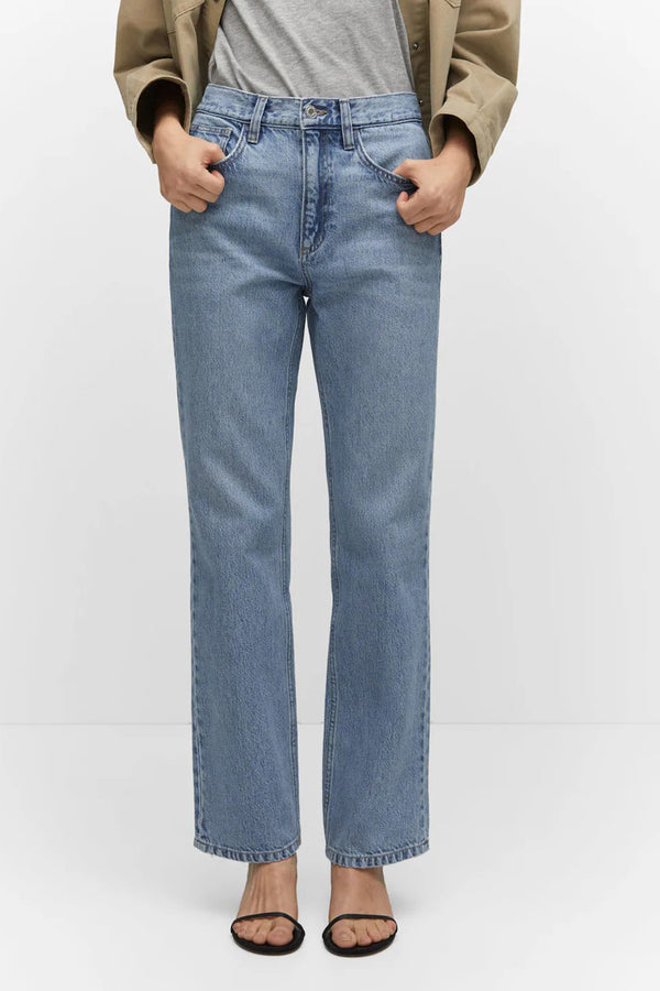 Jeans straight Light blue denim - Mango