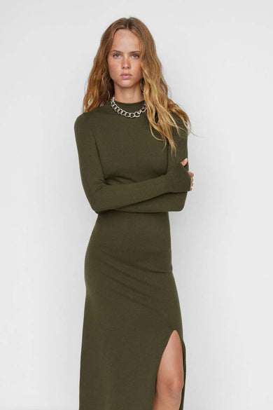 Robe &agrave; manches longues - vert
