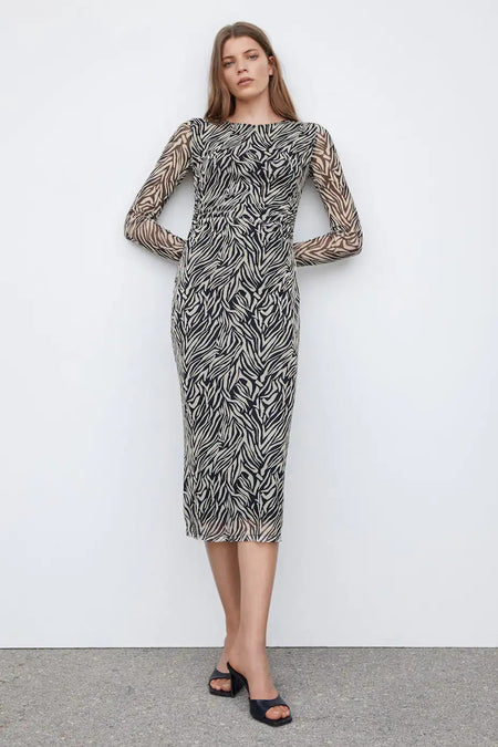 Kleedje met lange mouwen - zwart