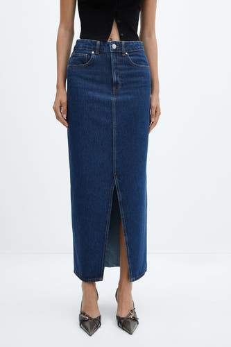 Lange rok - mid blue denim