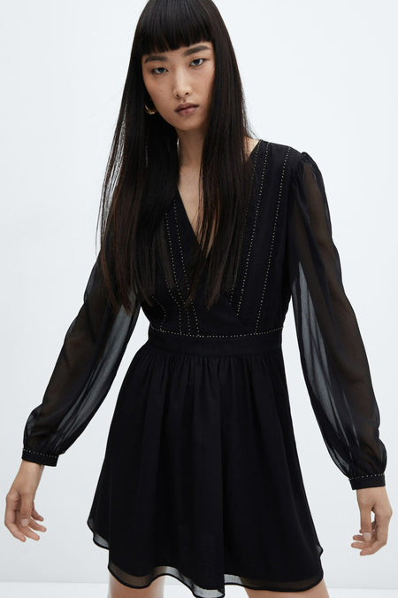 Kleedjes (lange mouwen) zwart - MANGO