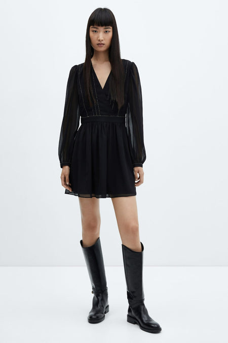 Kleedjes (lange mouwen) zwart - MANGO