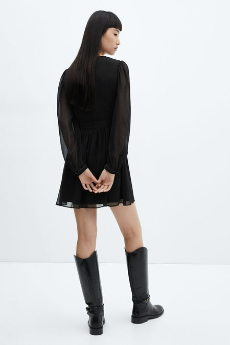 Kleedjes (lange mouwen) zwart - MANGO