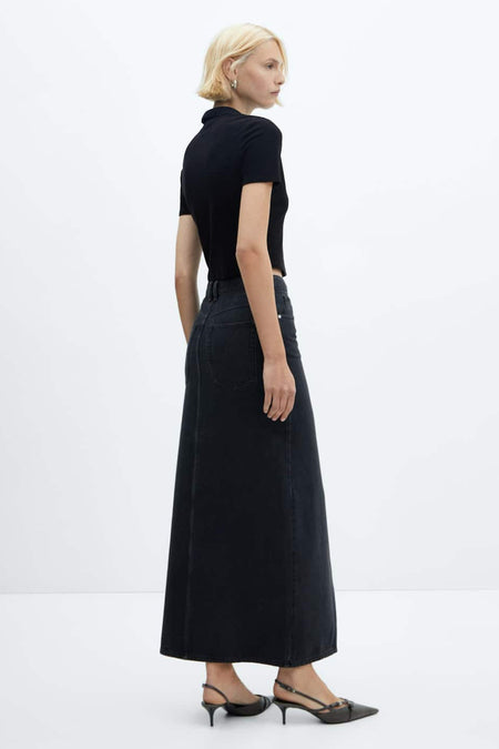 Rok (lang) Zwart - Mango