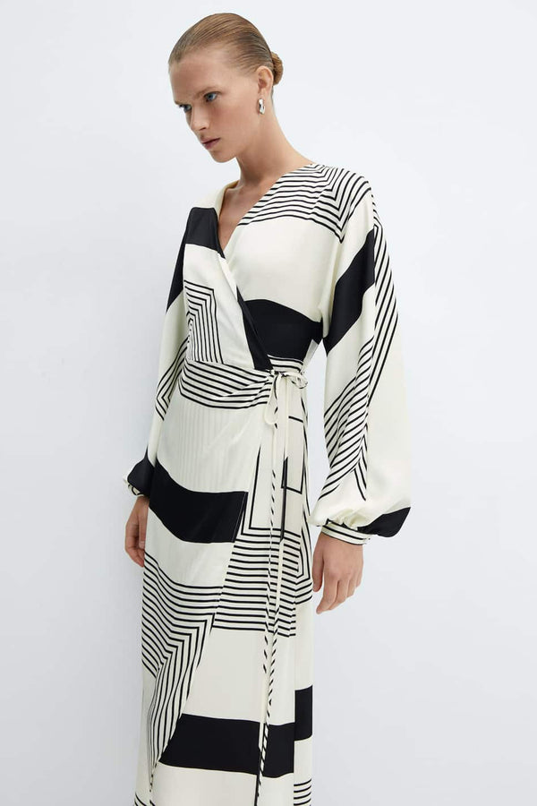 Kleedjes (lange mouwen) Beige - Mango