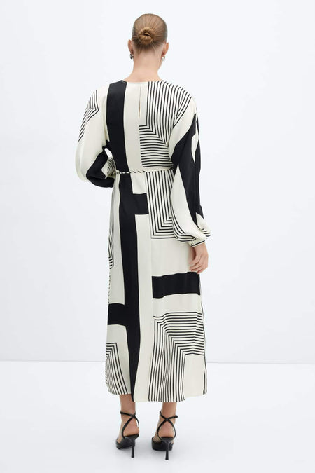 Kleedje met lange mouwen - beige