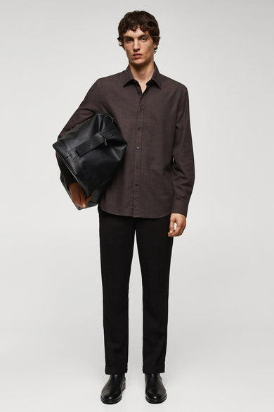 Hemd met lange mouwen - bruin