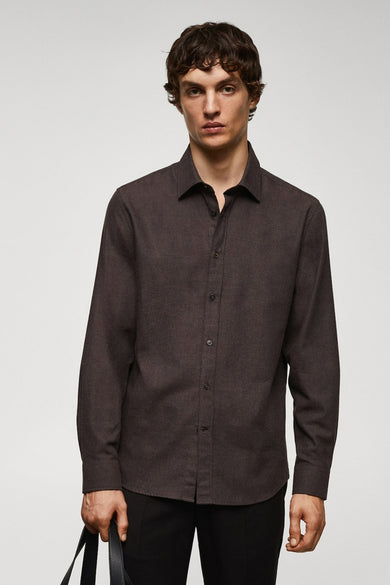 Hemd met lange mouwen - bruin