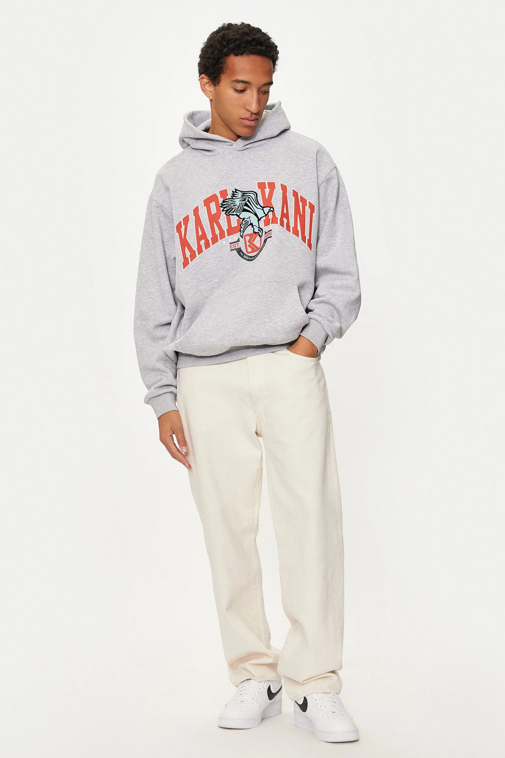 Sweater met kap Grijs - KARL KANI