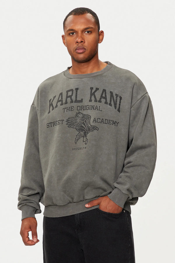 Sweater met ronde hals Grijs - KARL KANI