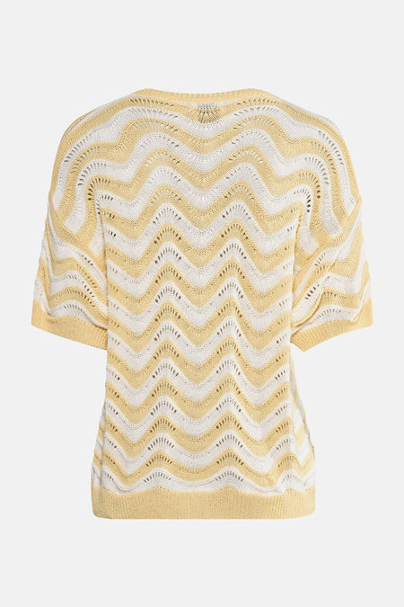 Pull met ronde hals - geel