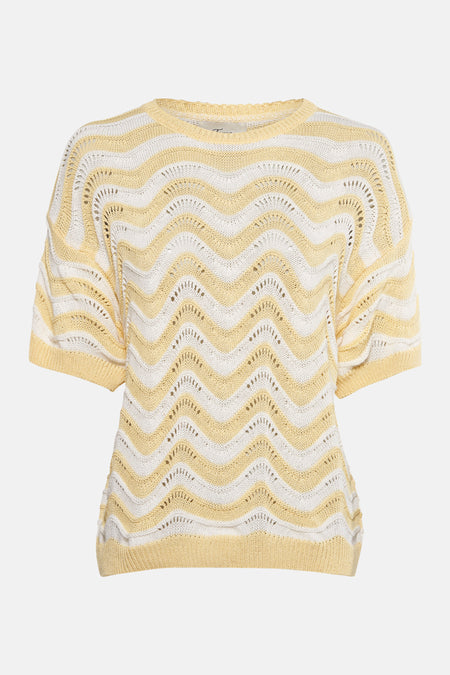 Pull met ronde hals - geel