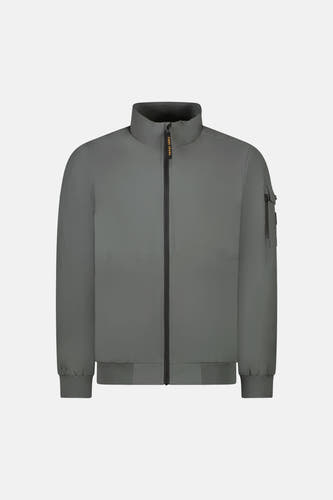 Korte groene jas van Cars Jeans, met ritssluiting en een kleine zak op de mouw.
