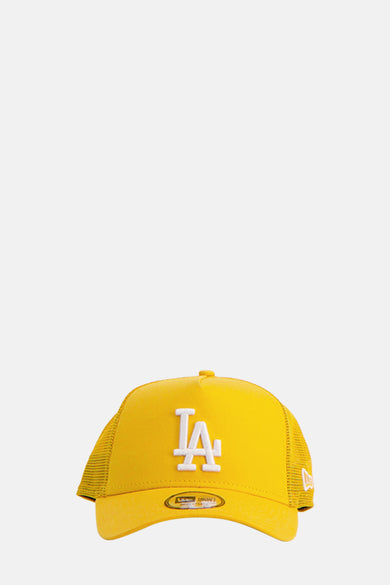 Gele pet van NEW ERA met witte LA-logo op de voorkant.