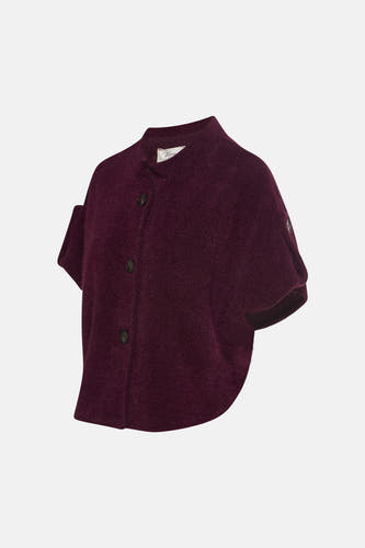 Bordeaux vest van Terra di Siena met knoopsluiting en korte mouwen.