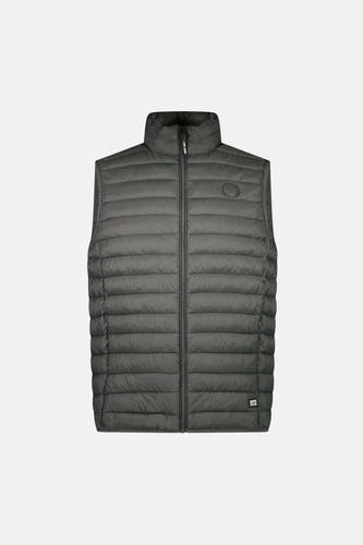 Kaki bodywarmer van Cars Jeans met horizontale stiksels en een ritssluiting.
