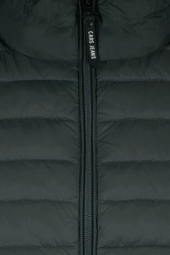 Kaki bodywarmer van Cars Jeans, met een ritssluiting in het midden.
