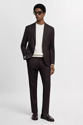 Pantalon costume - bordeaux - MANGO