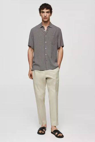 Hemd met korte mouwen - blauw - MANGO