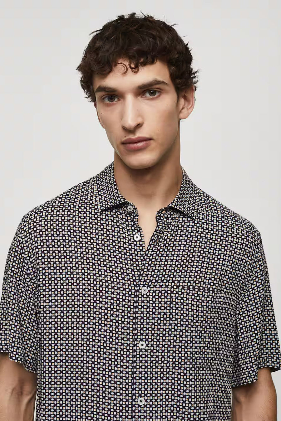 Hemd met korte mouwen - blauw - MANGO