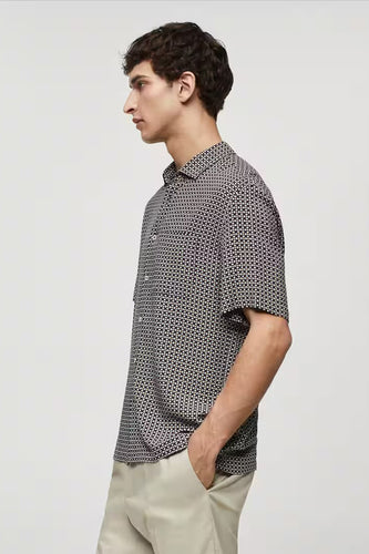 Hemd met korte mouwen - blauw - MANGO