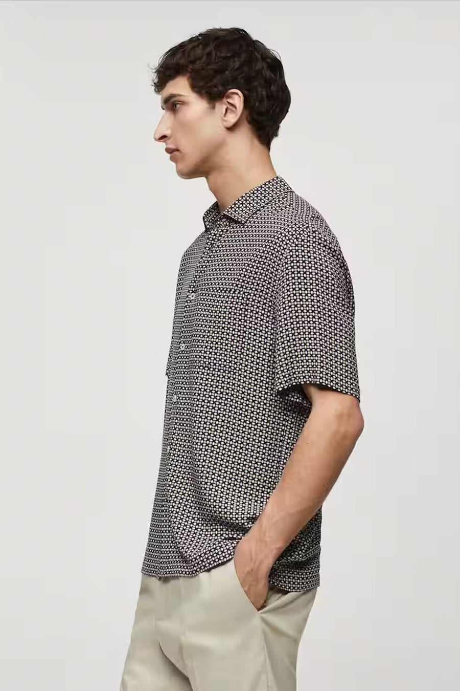 Hemd met korte mouwen - blauw - MANGO