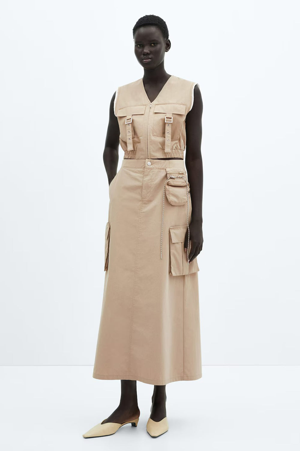 Rok (lang) Bruin - Mango