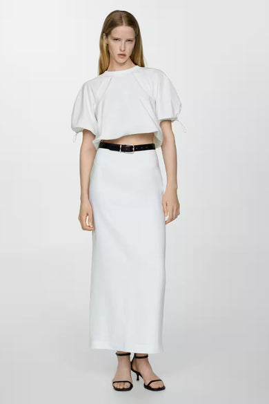 Blouse (korte mouwen) Wit - Mango