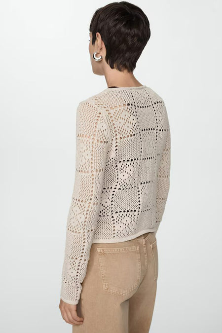 Pull met ronde hals - bruin