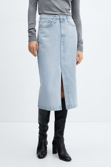 Jupe midi - bleu