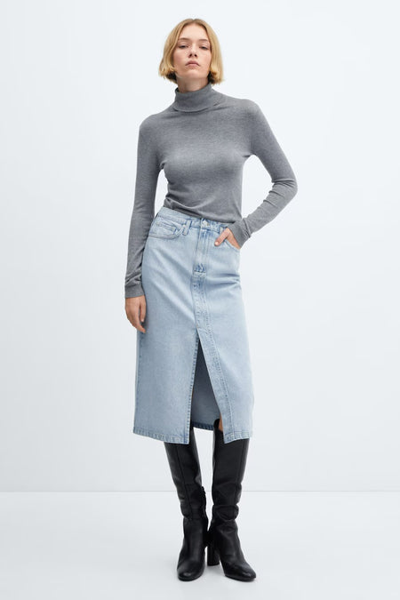 Jupe midi - bleu