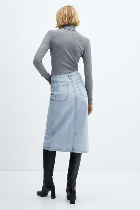 Jupe midi - bleu