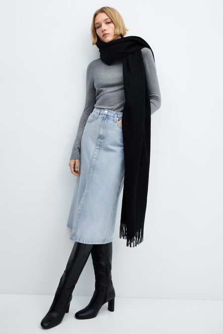 Jupe midi - bleu