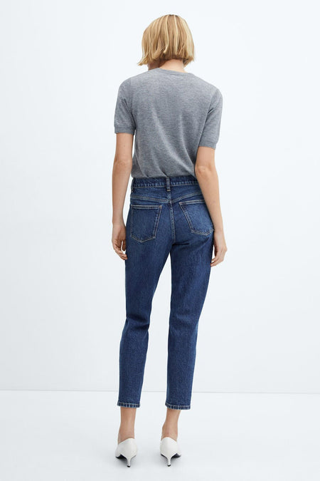 Mom Jeans Dark blue denim - Mango