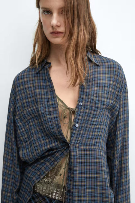 Chemise &agrave; manches longues - bleu