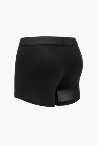 Zwarte boxers van Levi's® Accessories, achteraanzicht met grijze tailleband en discreet label.
