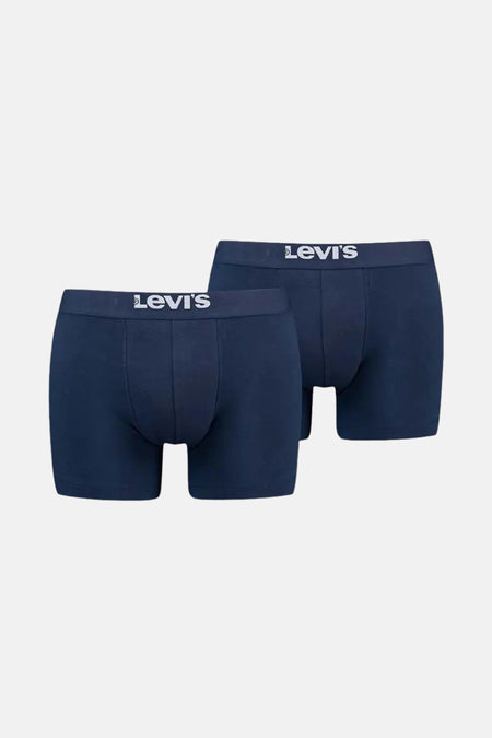 Blauwe boxershort van Levi's met een elastische tailleband met logo.