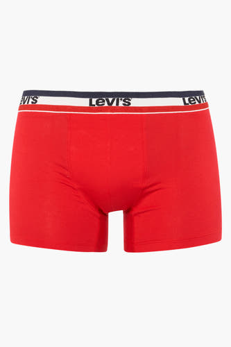 Rode boxers van Levi's® Accessories, met een elastische tailleband met logo en zonder patroon.