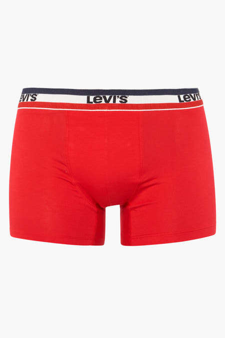 Shorts de bain gris de Levi's® Accessories avec une ceinture élastique dans les couleurs rouge, blanc et bleu.