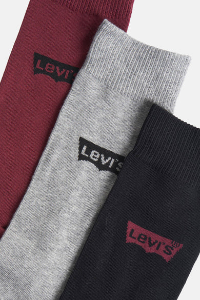 Meerkleurige sokken van Levi's® met logo's in zwart, rood en wit.