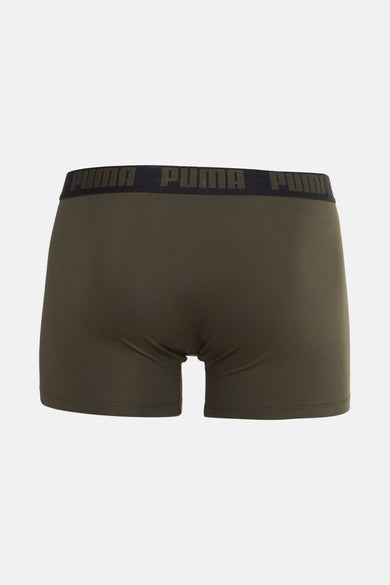 Olijfgroene boxershort van PUMA, met elastische band met logo.